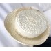 Vintage Pair s Navy White Woven Straw Day Beach Derby Church Sun Hats  eb-22167535
